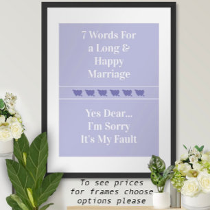 Póster 7 Palabras Para Un Matrimonio Largo Y Feliz - Póst