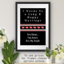 Póster 7 Palabras Para Un Matrimonio Largo Y Feliz - Post