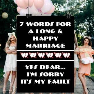 Póster 7 Palabras Para Un Matrimonio Largo Y Feliz - Póst