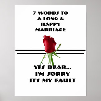 Póster 7 Palabras Para Un Matrimonio Largo Y Feliz - Post