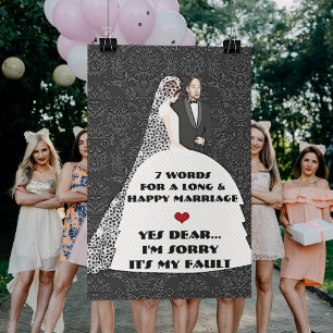 Póster 7 palabras para un matrimonio largo y feliz - Sí,