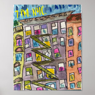 Póster 7 PM Poster de Gratitud NYC