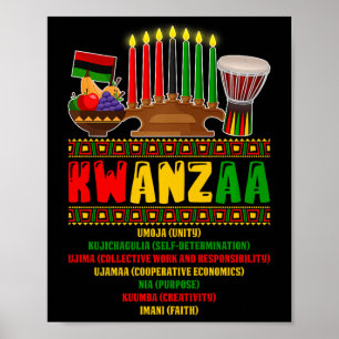 Póster 7 Principios De Kwanzaa Celebración Pan Africano