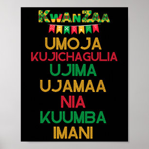 Póster 7 Principios De Kwanzaa Feliz Cand Africano De Kwa