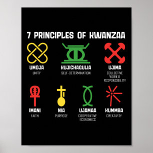 Póster 7 Principios De Kwanzaa Feliz Kwanzaa Amer African