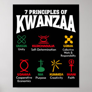 Póster 7 Principios de Kwanzaa Orgullo Africano