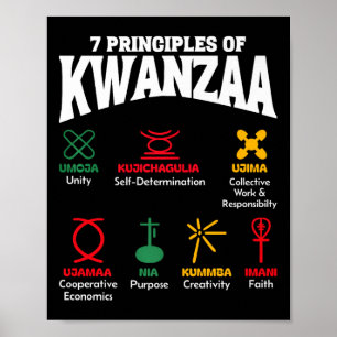 Póster 7 Principios de Kwanzaa Orgullo Africano