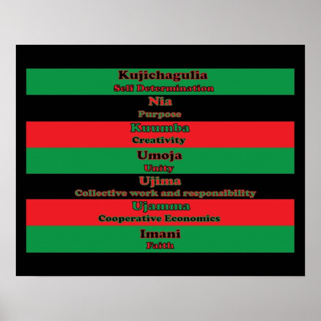 Póster 7 Principios de Kwanzaa (Vertical) (Frente)