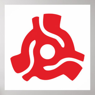 Póster 7 pulgadas adaptador de vinilo de 45 rpm inserte l