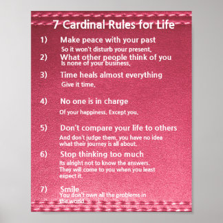 Póster 7 Reglas cardinales para la vida