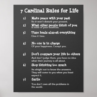 Póster 7 Reglas cardinales para la vida