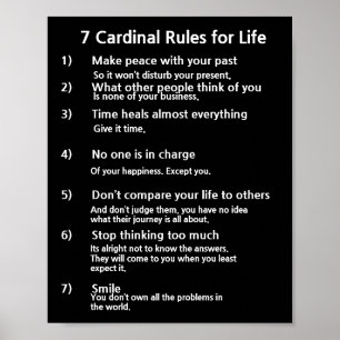 Póster 7 Reglas cardinales para la vida