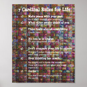 Póster 7 Reglas cardinales para la vida
