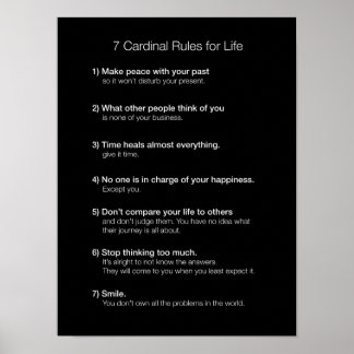 Póster 7 Reglas cardinales para la vida