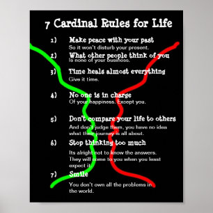 Póster 7 Reglas cardinales para la vida