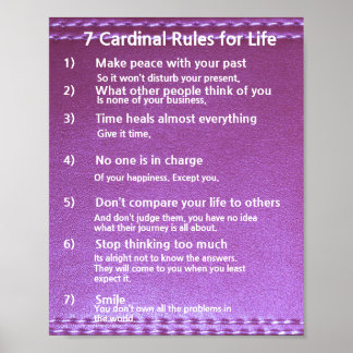 Póster 7 Reglas cardinales para la vida