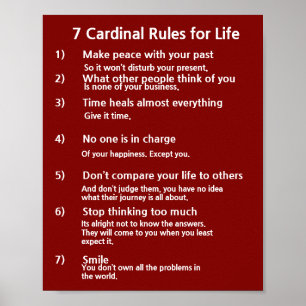 Póster 7 Reglas cardinales para la vida