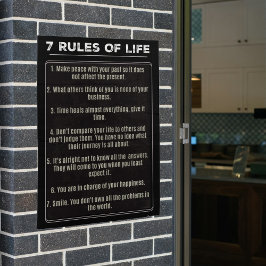 Póster 7 Reglas De Vida, Impresión, Papel Poster De Valor