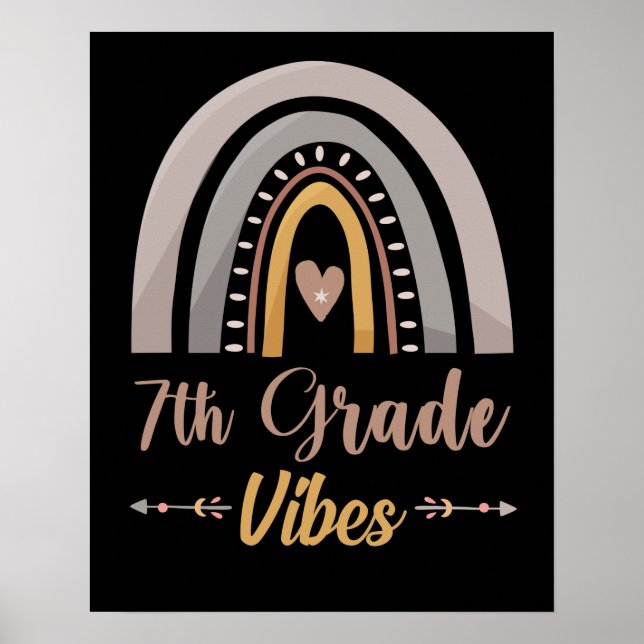 Póster 7th Grade Vibes Seventh Grade Back to School (Frente)