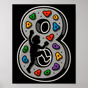 Póster 8º Cumpleaños Chica Chico Escalada en Roca Pared d
