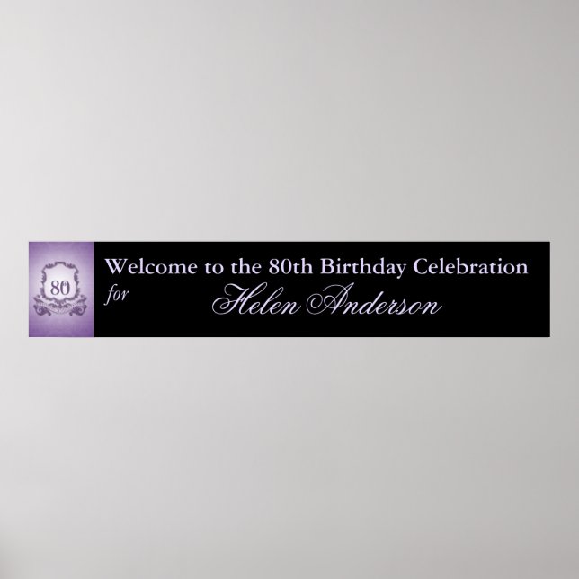 Póster 80.ª Personalizado de cumpleaños Poster de banner  (Frente)