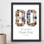 Póster 80.º Collage de fotos número 80 Personalizados<br><div class="desc">Celebra el 80 cumpleaños con este poster de collage de fotos número 80 personalizado. Este regalo de personalizable también es perfecto para el aniversario de los bodas. Es una gran manera de mostrar preciosos recuerdos de tu vida de boda y casada. El poster presenta un collage de fotos que capturan...</div>