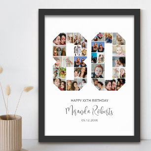 Póster 80.º Collage de fotos número 80 Personalizados