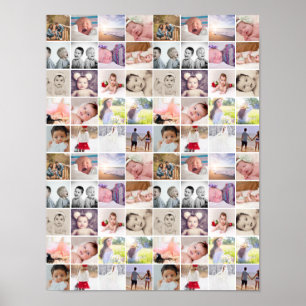 Póster 80 Collages de fotos personalizados (20 repetidos)
