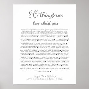 Póster 80 cosas que amamos de tu poster
