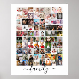 Póster 80 Familia Personalizada de Collages de fotos