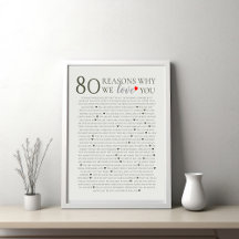 80 razones por las que te amamos 70° cumpleaños nú