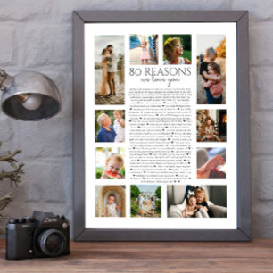 Póster 80 razones por las que te amamos fotocolage