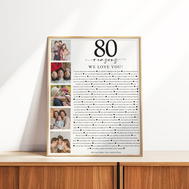 Póster 80 Reasons We Love You Birthday Keepsake (Subido por el creador)