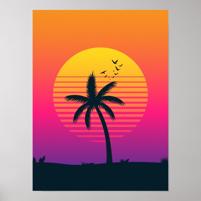 Póster 80s Sunset  (Frente)