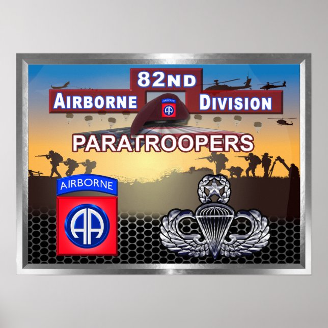 Póster 82.ª División Aérea Jumpmaster Paratrooper (Frente)