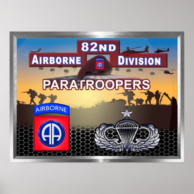 Póster 82.º Poster de Paracaidistas de la División Aérea (Frente)