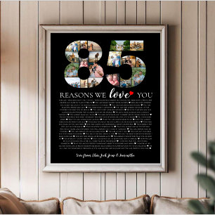Póster 85 razones por las que te amamos, collage de fotos
