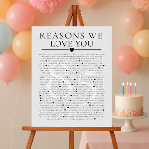 Póster 85 razones por las que te amamos cumpleaños 80 60 