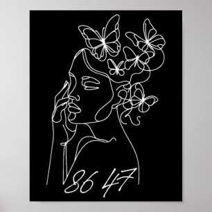 Póster 8647 Anti Trump Floral Resistir 86 47 Impugnar Tru