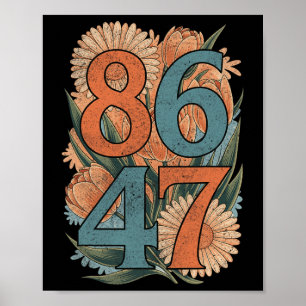 Póster 8647 Presidente liberal demócrata anti-floral de T