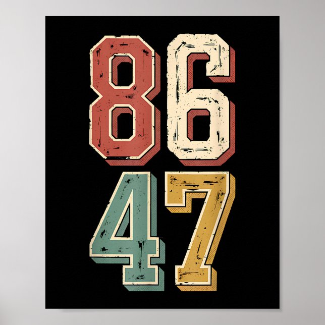 Póster 8647 retro 86 47 (Frente)