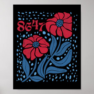 Póster 8647 Sutil Anti Trump 86 47 Floral Boho Estilo 4