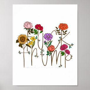 Póster 8647 Sutil Anti Trump 86 47 Floral Boho Style