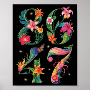 Póster 8647 Sutil Anti Trump 86 47 Floral Boho Style 5