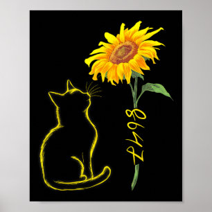 Póster 8647 Sutil Anti Trump 86 47 Gato Girasol Floral 
