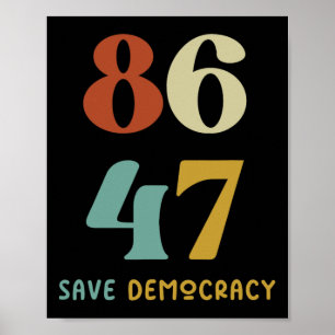 Póster 86 47 Salvar la democracia Protesta política anti 