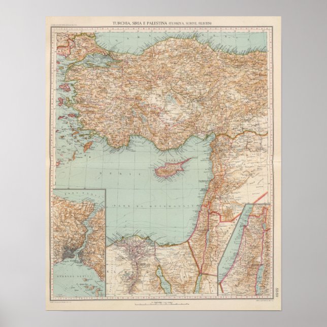 Póster 8889 Turquía, Siria, Palestina (Frente)