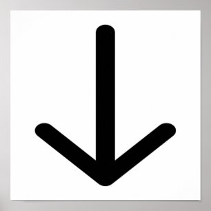 PÓSTER 89620 DIRECCIÓN DE FLECHA NEGRA ABAJO