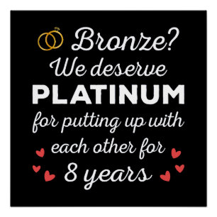 Póster 8.º Aniversario Boda I - Pareja Graciosa de Bronce