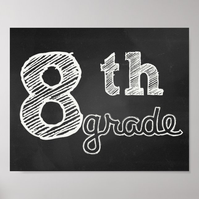 Póster 8.º cartel de pizarra de grado (Frente)